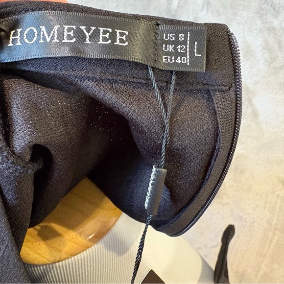 NWT Minimalist Homeyee Elegant Chic Black A-Line Summer Crew Neck Dress Sz 8 - Picture 8 of 11